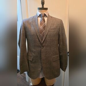 Flannel plaid premium suit 38R blazer/32×32 trouser